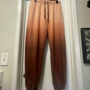 Mitchell Evan Coral Pink Ombré Sweatpants NWOT